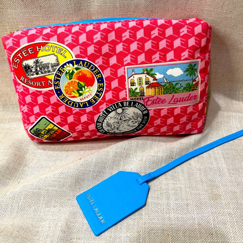 NWOT Estée Lauder Pink Makeup Bag